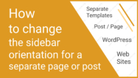 How to change the sidebar orientation for a separate page or post (in the Airin Blog theme)