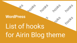 List of hooks for Airin Blog theme