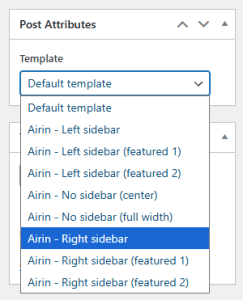 Separate sidebar orientation for posts and pages