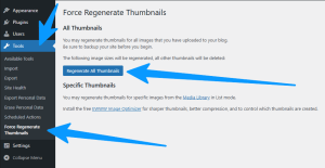 Force Regenerate Thumbnails (page)