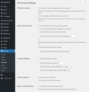 Discussion Settings